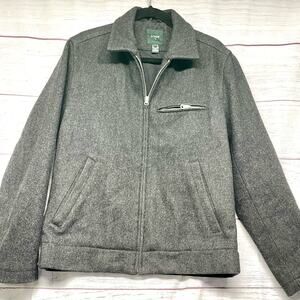 J. Crew Factory Charcoal Gray Wool Zip Front Biker Jacket Size S